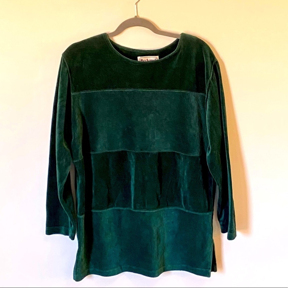Vintage Bechamel Velvety Green Dress - Large